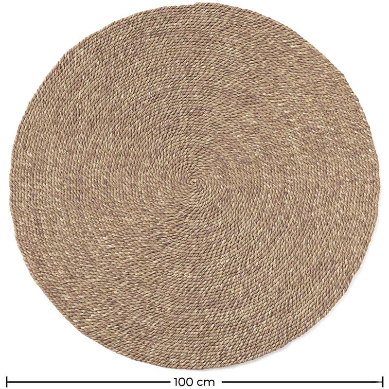 Alfombra Redonda de Yute - Boho Bali - 100 CM - Gabba Natural - Yute