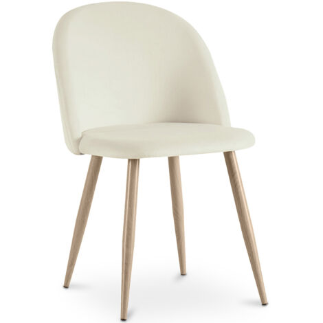 Silla de Comedor - Tapizada en Terciopelo - Estilo Escandinavo - Evelyne (1/5)