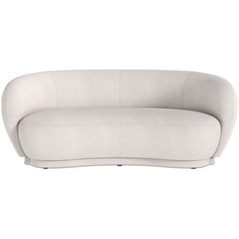 Sofá Curvo de 3 Plazas de Tela Bouclé - Curvy