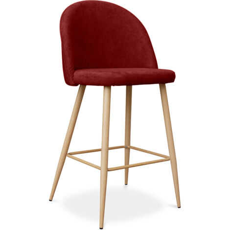 Taburete Tapizado en Tela - Diseño Escandinavo - 66cm - Evelyne