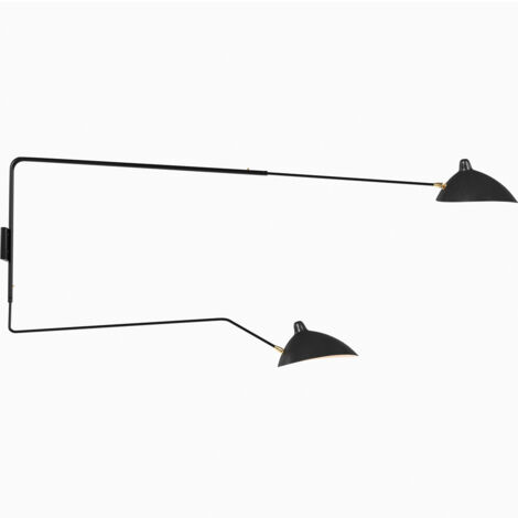 Lámpara Flexo - Aplique de Pared - 2 Brazos Negro - George