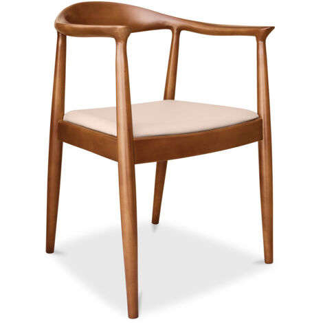 Silla de Comedor - Estilo Escandinavo - Madera y Cuero - Nalan (1/5)