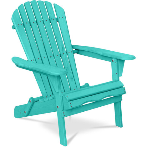 Silla de Exterior de Madera con Reposabrazos - Silla de Jardín - Adirondack