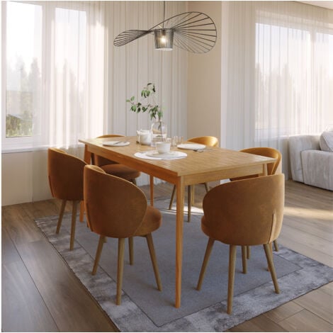 Mesa de Comedor Rectangular en Madera de Pino