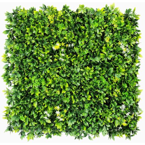 Agco – Lot de 5M² de mur végétal artificiel – Plaques de 1m² – Résistance au vent 150 km/h – 100% recyclable – Couleur vert, blanc, jaune