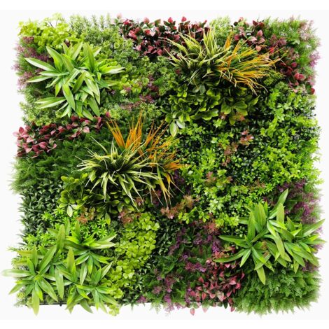 Wood-Colors Mur vegetal artificiel plaque de 1mx1m Le Coloré (1/5)