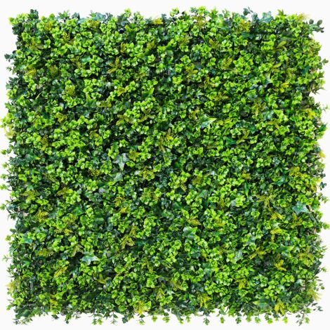 Agco – Panneau de feuillage artificiel lierre – Plaque 1 m² – Couleur vert – Résistant aux intempéries – Brise-vue décoratif pour intérieur et extérieur