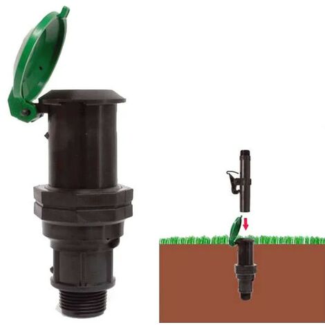 Valvola A Innesto Rapido Per Irrigazione Da Giardino In Ottone - Filettatura G1'' E G3/4'' - Con Asta Presa Acqua - 4