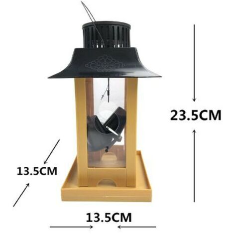 Relaxdays Mangiatoia Per Uccelli In Legno, Casa Da Esterno Per Mangime Giardino Balcone Realizzata A Mano Naturale 84658412 - Foto 3