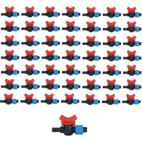 Pack 25] Valvola interruttore di irrigazione a goccia 16mm. Collega con un filo maschio 1/2, chiave di passaggio. Valvola di irrigazione resistente
