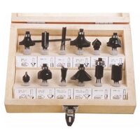 Frese Per Legno 12 Pezzi CSOOM - Set Punte In Metallo Duro Per Router Fusto 8mm Scatola Legno - Foto 3