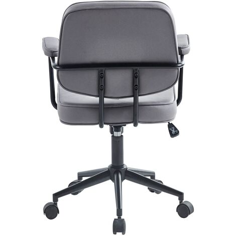Chaise de bureau en tissu gris matelassé avec roulettes - AGENCY