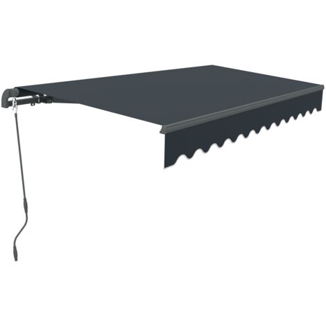 Canopée Store Banne Manuel Noir Monobloc 3 x 2.5m – Store Rétractable pour Terrasse, Balcon & Jardin – Manivelle à Gauche – Aluminium et Polyester 280 g/m² (1/5)