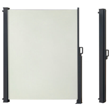 Canopée – Paravent rétractable en aluminium 160 x 300 cm – Brise-vue extérieur imperméable et anti-UV – Pour jardin, terrasse et piscine – Beige