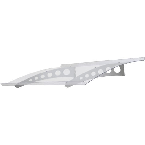 Marquise auvent de porte d'entrée en polycarbonate 125x90 cm – Protection pluie, neige, UV – Arches fer galvanisé – Installation simple