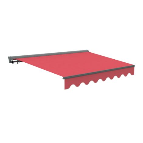 Canopée Store Banne Manuel Rouge Semi Coffre 4 x 3m – Store Rétractable pour Terrasse, Balcon & Jardin – Manivelle à Gauche – Aluminium et Polyester 280 g/m² (1/4)