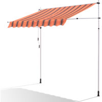 Canopée Store Banne Manuel 200 x 150 cm - Auvent de Terrasse sans Perçage - Protection Solaire Réglable avec Manivelle - Rouge et noir