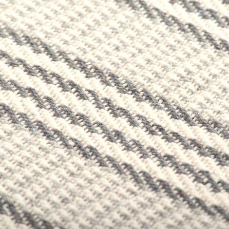 Hommoo überwurf Baumwolle Streifen 125 x 150 cm Grau und Weiss VD11317