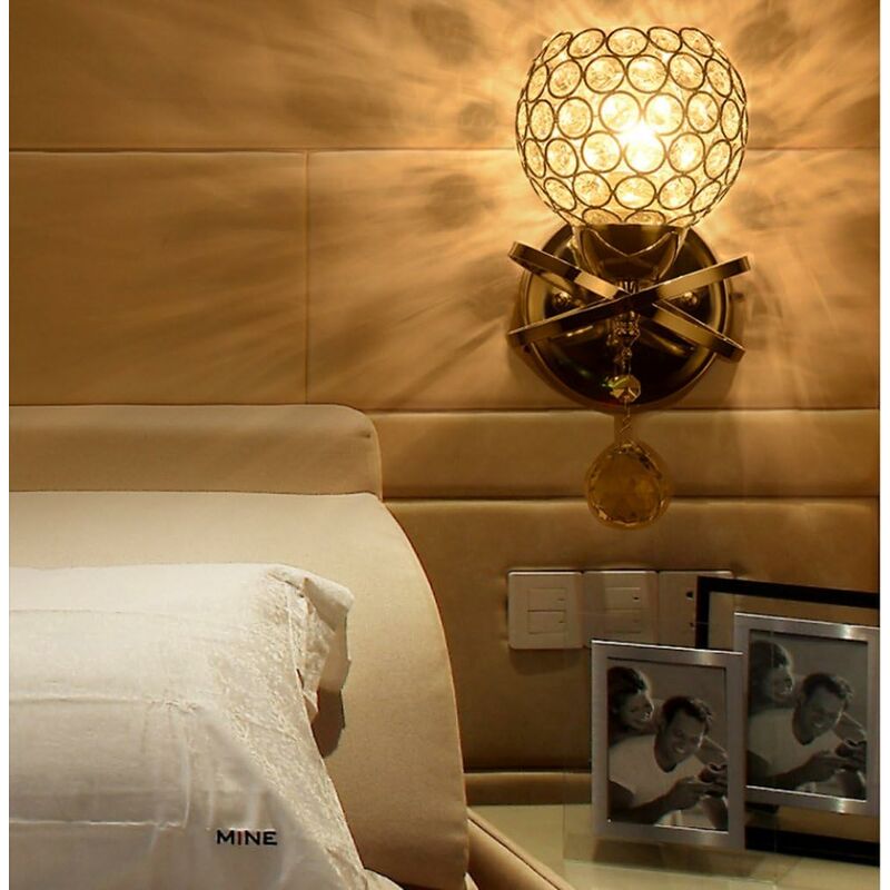 Birne nicht enthalten Diele Halterung E14 Sockel Esszimmer Wohnzimmer Silber HJZ Moderne Kristall Wandleuchte LED Kreative Wandlampe Wandlicht für Schlafzimmer Bett