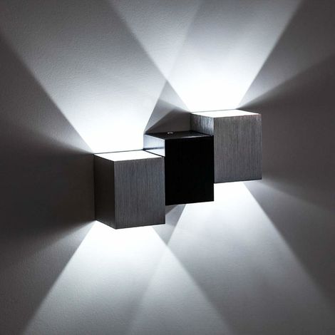 LED Design Wand Leuchte schwarz Wohn Zimmer Beleuchtung Up Down Strahler Lampe 