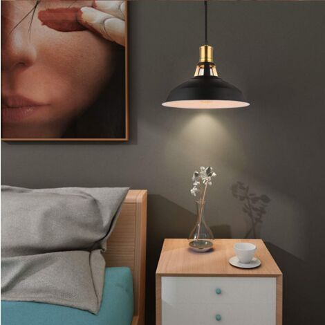 Retro Industrie Hängelampe Decken Pendelleuchte Bar Metall Lampe Schirm weiß