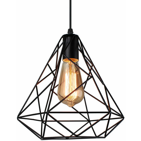 Industrielle Vintage Metall Diamond Cage Deckenpendelleuchte Lampenschirm Modern 