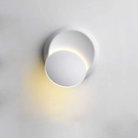 5W Warmweiß LED Innen Wandleuchte Modern Led Creative 2in1 Eisen Wandleuchte Runde Creative Wandlampe(Weiß)