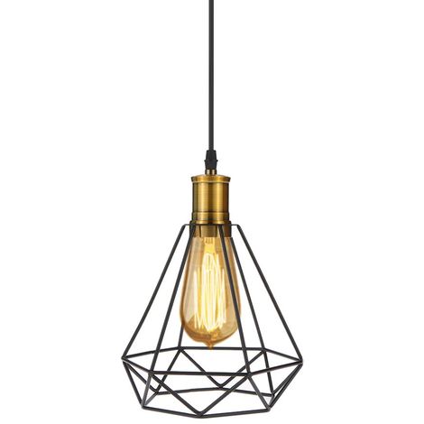 LED Hängeleuchte Industrial Vintage Pendelleuchte Industrial E27 Retro Deckenleuchte Loft Lampe für Wohnzimmer Esszimmer Schwarz