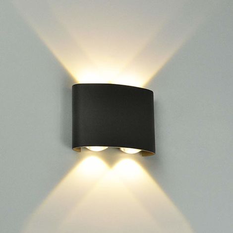 Elegante LED Wandleuchte Schwarz 4W Innen Wandlampe Modernes Design Wandbeleuchtung Modern Auf und Ab Einfache Deckenleuchte für Wohnzimmer, Kinderzimmer, Schlafzimmer Küche Warmweiß