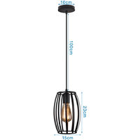 Hängeleuchte Industrie Anhänger Käfig form Olive Vintage Lampe Retro Lichter für Home Loft Küche Wohnzimmer und Schlafzimmer (schwarz)