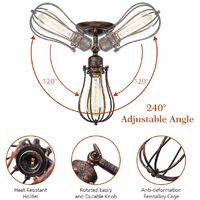 2er Wandlampe Industrial E27 Vintage Wandleuchte rustikal innen schwenkbar für Schlafzimmer Wohnzimmer Esstisch (Ohne Leuchtmittel)