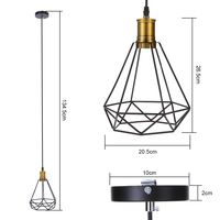 LED Hängeleuchte Industrial Vintage Pendelleuchte Industrial E27 Retro Deckenleuchte Loft Lampe für Wohnzimmer Esszimmer Schwarz