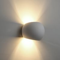 Auf und Ab Wandleuchte Warmweiß iInnen Gips Deckenleuchte Modern Round Wandlampe Weiß für Schlafzimmer Küchen Büro Badezimmer Korridor
