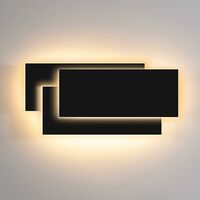 LED Wandleuchte Schwarz Innen 24W Aluminium Wandleuchte Modernes Design Wandlampe für Wohnzimmer Schlafzimmer 2700K-3000K Warmweiß