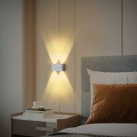 LED Wandleuchte 4W Moderne Wandleuchte Warmweiß Aluminium Deckenleuchte für Schlafzimmer Wohnzimmer Bad Flur Treppe (Silber)