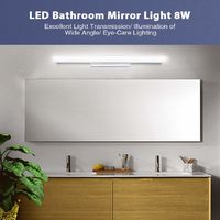 LED Spiegel Wandleuchte 40cm Make-up Licht Moderne Aluminium Wandlampe für Badezimmer Wohnzimmer, Kinderzimmer, Schlafzimmer, Küchen oder Flure 8W 6000K 220V