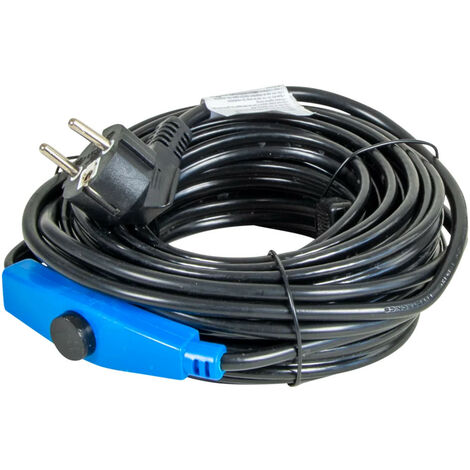 Câble chauffant antigel 230V 12m-16 W/m avec Thermostat pour la Protection  des conduites d
