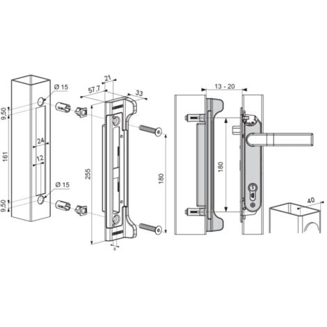 Gâche FORTYLOCK à encastrer réversible - LOCINOX Argent