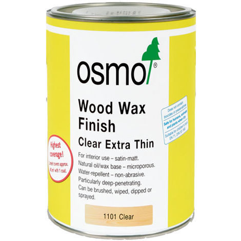 Osmo Wood Wax Finish Clear Extra Thin 0.75 Liter / 1101 Clear Satin