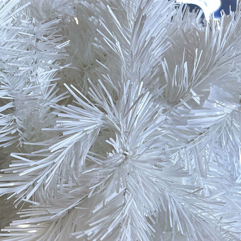Aufun Arbre de noël Artificiel 180 cm décoration d/'arbre de noël Artificiel Arbre de noël Blanc PVC avec Support en métal décoration de noël