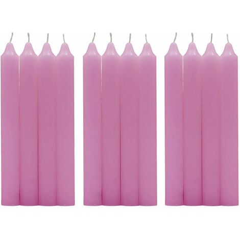 PACK 12, BLANC Pack Bougies de table Cylindrique non parfumé 17,5 cm Cire de paraffine avec mèches en coton Longues bougies colorées