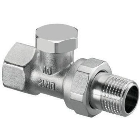Oventrop Combi 2 Heizkörperverschraubung DN 20 3/4", PN 10 Durchgangsausführung, Messing vernickelt