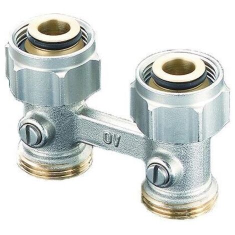 Oventrop ZB Multiflex Absperrverschraubung, 3/4" Überwurfmutter x 3/4" Außengewinde, Messing vernickelt
