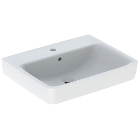 Geberit Waschtisch Renova Plan 60cm – eckiges Design – reduzierte Randhöhe – gerade Wandanbindung – SKU 501636001 (1/7)