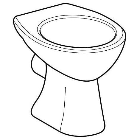 Geberit Renova Stand-WC Tiefspüler, Abgang horizontal Tiefe 46cm, weiß