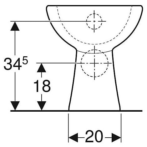 Geberit Renova Stand-WC Tiefspüler, Abgang horizontal Tiefe 46cm, weiß