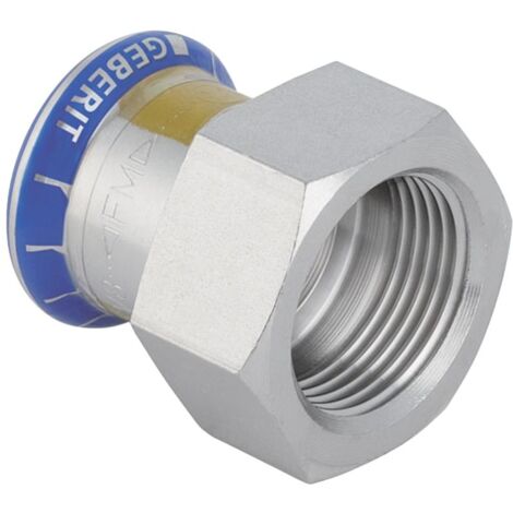 Geberit Mapress Edelstahl Übergang mit Innengewinde, Gas, D 15mm, Rp 1/2" (1/5)