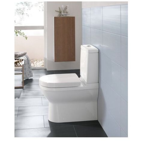 Villeroy & Boch Tiefspül-WC-Kombi O.novo 360x640x400mm Oval bodenstehend Abgang waagerecht Weiß Alpin CeramicPlus