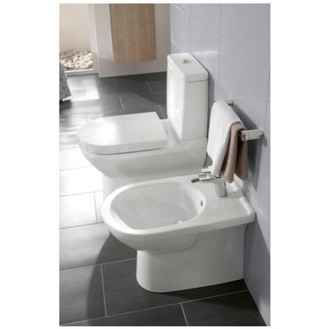 Villeroy & Boch Tiefspül-WC-Kombi O.novo 360x640x400mm Oval bodenstehend Abgang waagerecht Weiß Alpin CeramicPlus