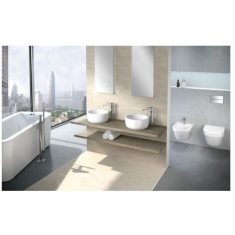 Villeroy & Boch Tiefspül-WC spülrandlos Architectura 370x530x325mm Oval wandhängend Abgang waagerecht Direct-Flush, Weiß Alpin